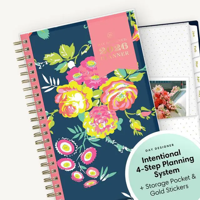 Alt view image 6 of 7 - Blue Sky Day Designer Weekly/monthly Planner 8x5 Navy/floral 2026 Bls103620