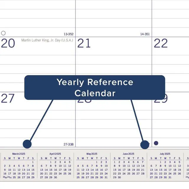 Alt view image 4 of 6 - 2026 Blueline DuraGlobe Monthly Desk Pad Calendar, 22" x 17", Blue/White, January To December, C177227