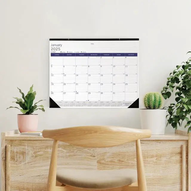 Alt view image 5 of 6 - 2026 Blueline DuraGlobe Monthly Desk Pad Calendar, 22" x 17", Blue/White, January To December, C177227