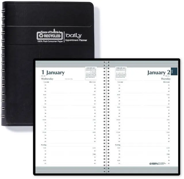 Alt view image 4 of 4 - House of Doolittle Daily Appointment Book 15-Minute Appointments 8x5 Black 2026