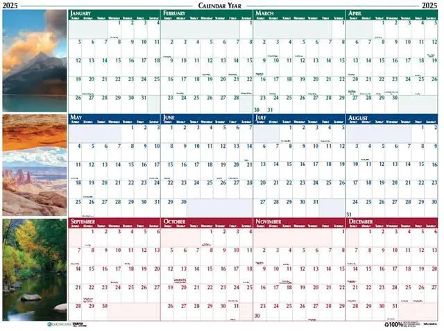 Alt view image 2 of 3 - House of Doolittle Earthscapes Nature Scene Reversible Wall Calendar 18x24 2026