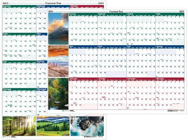 Alt view image 3 of 3 - House of Doolittle Earthscapes Nature Scene Reversible Wall Calendar 18x24 2026