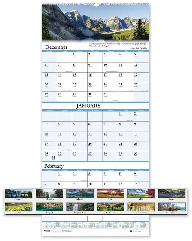 Main image of House of Doolittle Recycled Scenic Three-Month Calendar 12.25 X 26 2026