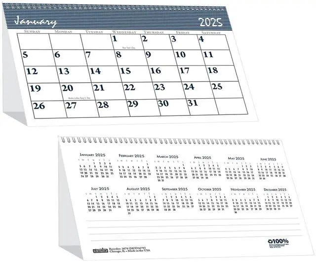 Alt view image 3 of 3 - House of Doolittle Recycled Bar Harbor Desk Tent Monthly Calendar 7x4.25 2026