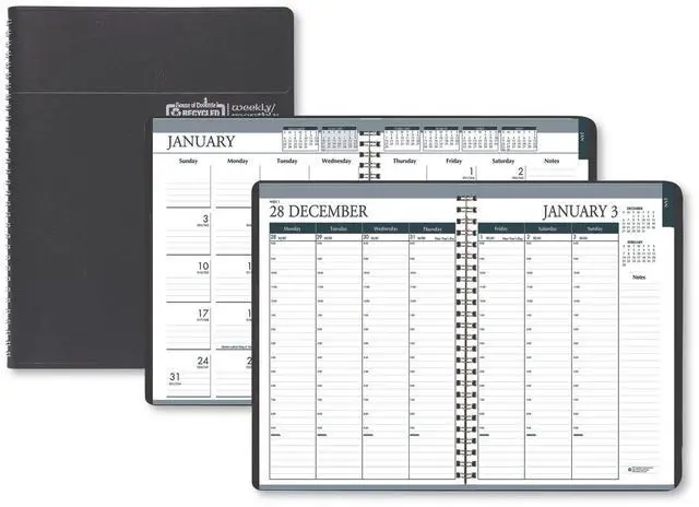 Main image of House of Doolittle Wirebound Weekly/Monthly Planner 11x8.5 Black Leatherette 2026