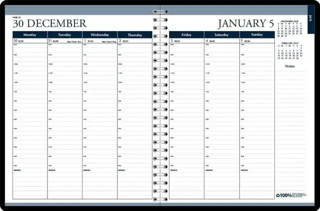 Alt view image 2 of 7 - House of Doolittle Wirebound Weekly/Monthly Planner 11x8.5 Black Leatherette 2026