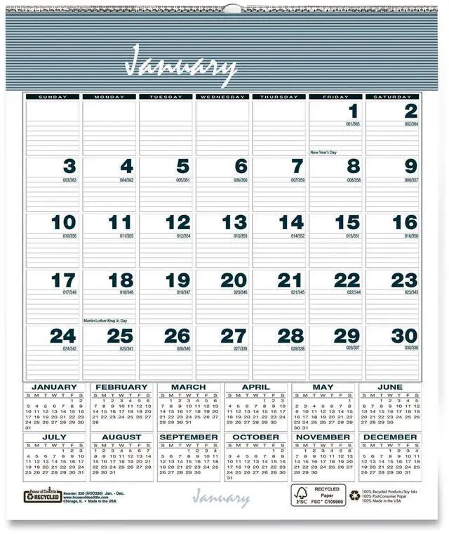 Main image of House of Doolittle Bar Harbor Wirebound Monthly Wall Calendar 6 x 7 Blue 2026