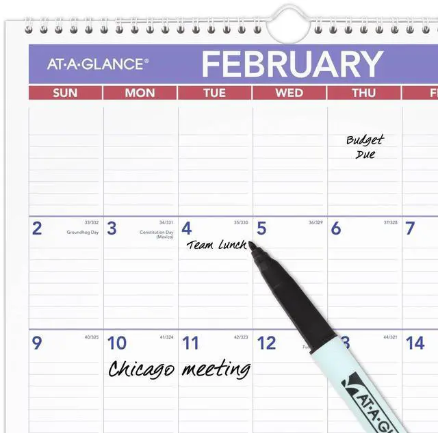 Alt view image 3 of 5 - At-A-Glance Erasable Wall Calendar 12 x 17 White 2026 PMLM0228