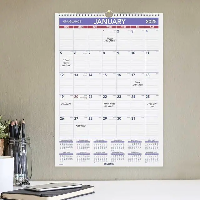 Alt view image 2 of 5 - At-A-Glance Erasable Wall Calendar 12 x 17 White 2026 PMLM0228