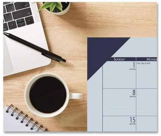 Alt view image 2 of 2 - House of Doolittle Ocean Blue Monthly Desk Pad CALendar 22 X 17 2026