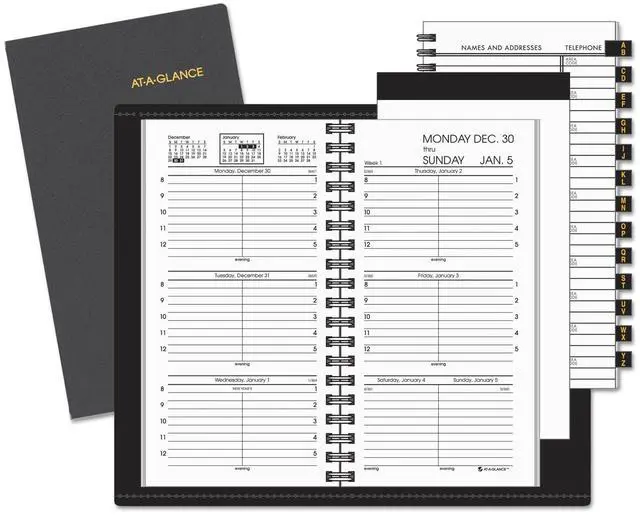 Main image of At-A-Glance Compact Weekly Appointment Book 6 1/4 x 3 1/4 Black 2026 7000805