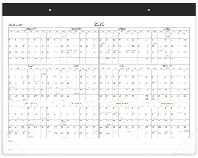 Alt view image 7 of 7 - At-A-Glance Two-Color Desk Pad 22x17 2026
