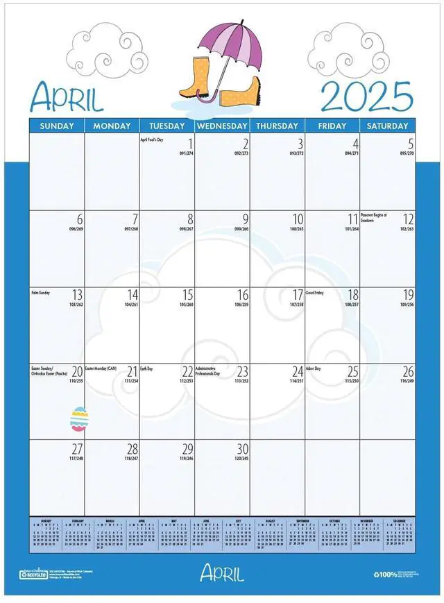 Alt view image 3 of 7 - House of Doolittle 100% Recycled Seasonal Wall Calendar 12x16.5 2026