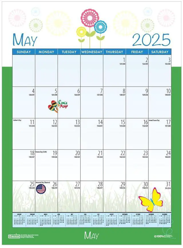 Alt view image 4 of 7 - House of Doolittle 100% Recycled Seasonal Wall Calendar 12x16.5 2026