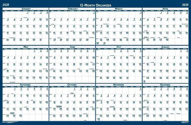 Alt view image 2 of 2 - House of Doolittle Recycled Laminated Jumbo Yearly Wall Calendar 66 X 33 2026
