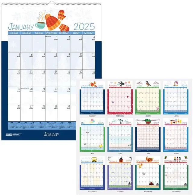 Alt view image 6 of 7 - House of Doolittle 100% Recycled Seasonal Wall Calendar 12x16.5 2026