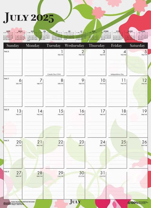 Alt view image 7 of 7 - House of Doolittle Wild Flower Wall Calendar 12x16.5 Wild Flowers 2026