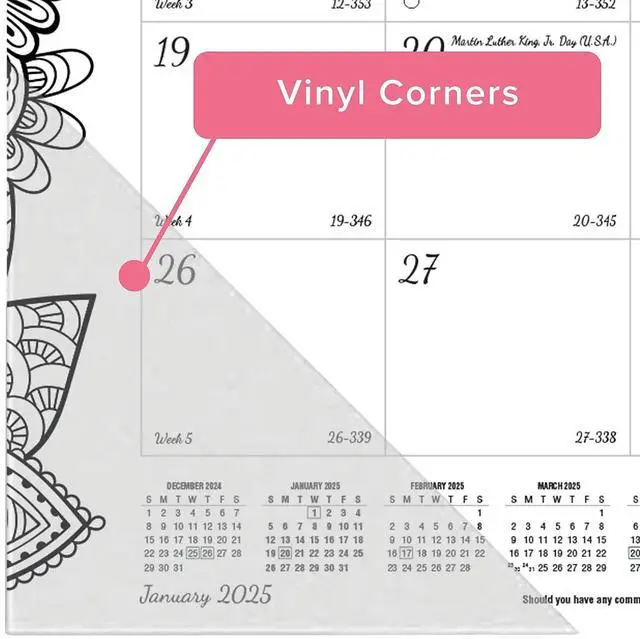 Alt view image 4 of 7 - 2026 Blueline® DoodlePlan Monthly Desk Pad Coloring Calendar, 22" x 17", Motif, January To December, C2917311