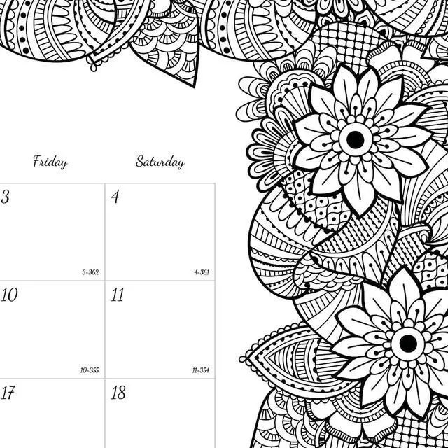 Alt view image 3 of 7 - 2026 Blueline® DoodlePlan Monthly Desk Pad Coloring Calendar, 22" x 17", Motif, January To December, C2917311