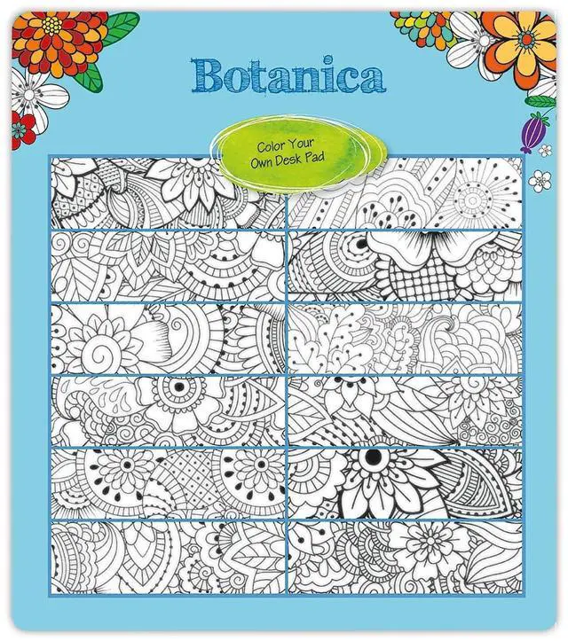 Alt view image 7 of 7 - 2026 Blueline® DoodlePlan Monthly Desk Pad Coloring Calendar, 22" x 17", Motif, January To December, C2917311