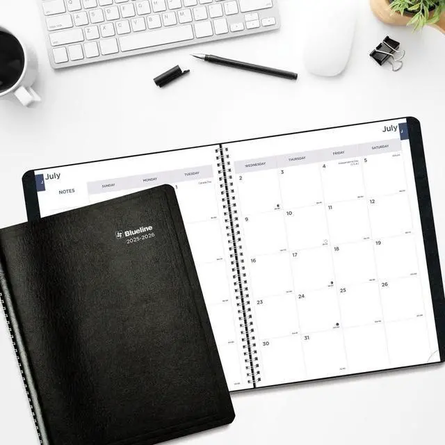 Alt view image 6 of 7 - Blueline Academic Monthly Planner 11 x 8.5 Black 2025 to 2026 CA701BLK