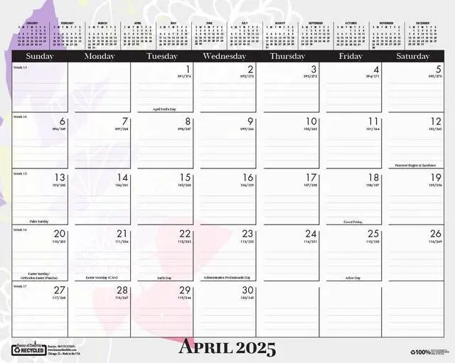 Alt view image 7 of 7 - House of Doolittle Recycled Wild Flower Wall Calendar 15x12 Wild Flowers 2026