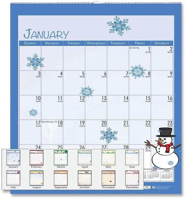 Main image of House of Doolittle 100% Recycled Seasonal Wall Calendar 12 x 12 2026 338