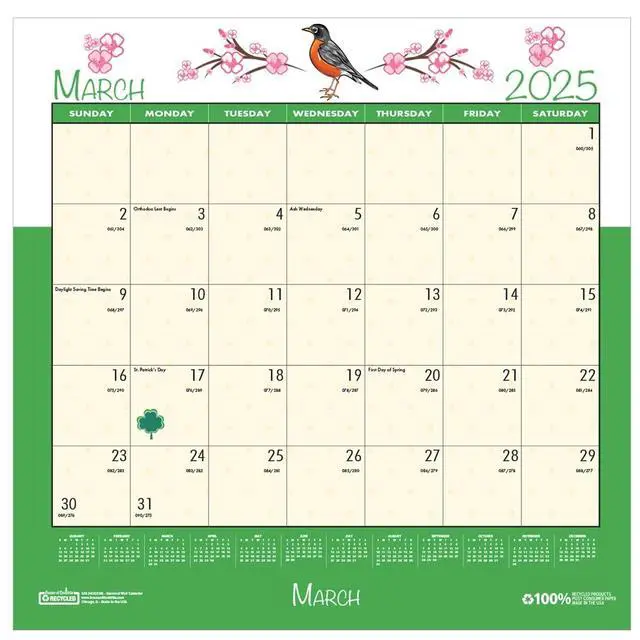 Alt view image 3 of 7 - House of Doolittle 100% Recycled Seasonal Wall Calendar 12 x 12 2026 338