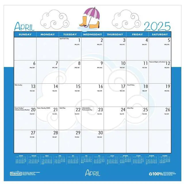 Alt view image 4 of 7 - House of Doolittle 100% Recycled Seasonal Wall Calendar 12 x 12 2026 338