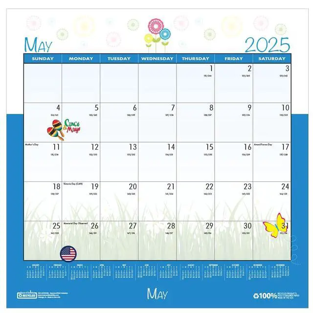 Alt view image 5 of 7 - House of Doolittle 100% Recycled Seasonal Wall Calendar 12 x 12 2026 338