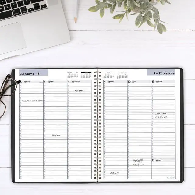 Alt view image 2 of 7 - AT-A-GLANCE® DayMinder® 2026 Weekly Appointment Book Planner, Black, Large, 8" x 11"
