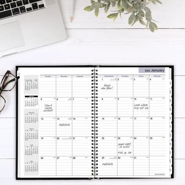 Alt view image 2 of 7 - AT-A-GLANCE® DayMinder® 2026 Monthly Planner, Hardcover, Black, Large, 8" x 11 3/4"