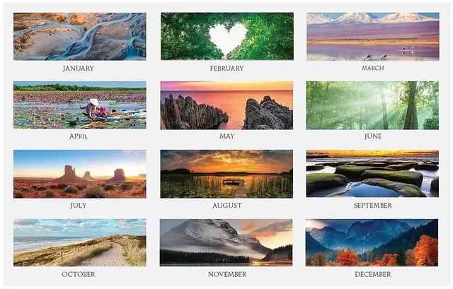 Alt view image 2 of 3 - House of Doolittle Scenic Compact Three-Month Wall Calendar 8x17 2026