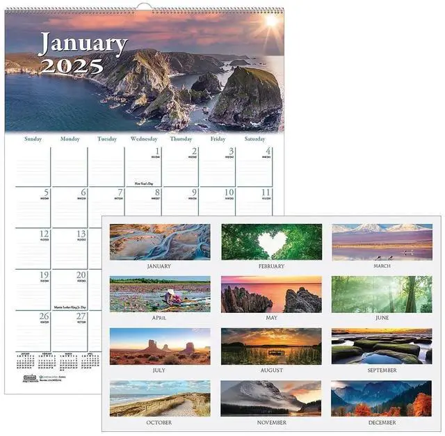 Alt view image 3 of 3 - House of Doolittle Scenic Compact Three-Month Wall Calendar 8x17 2026