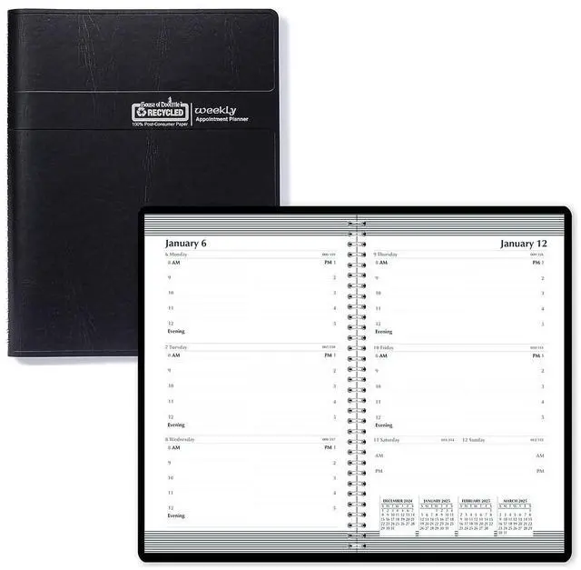 Alt view image 3 of 7 - House of Doolittle Weekly Appointment Book 30-Minute Appointments 8x5 Black 2026