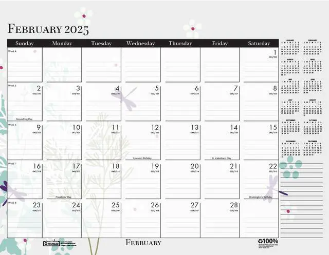 Alt view image 2 of 7 - House of Doolittle Contempo Desk Pad Calendar 22x17 Wild Flowers 2026
