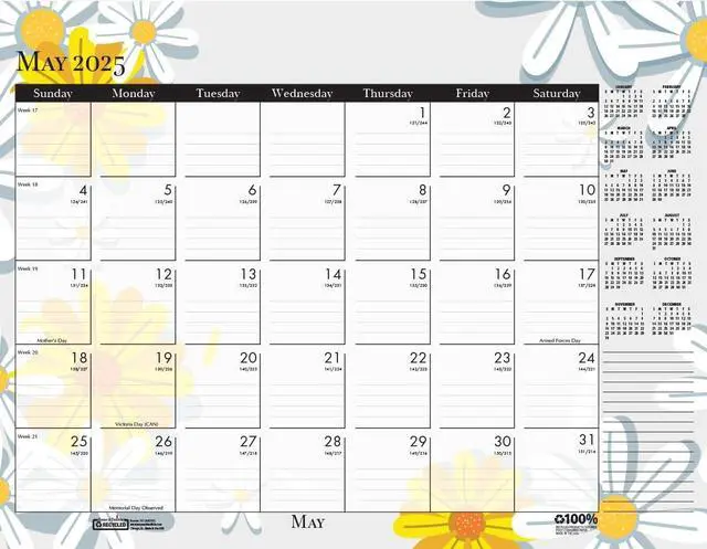 Alt view image 5 of 7 - House of Doolittle Contempo Desk Pad Calendar 22x17 Wild Flowers 2026