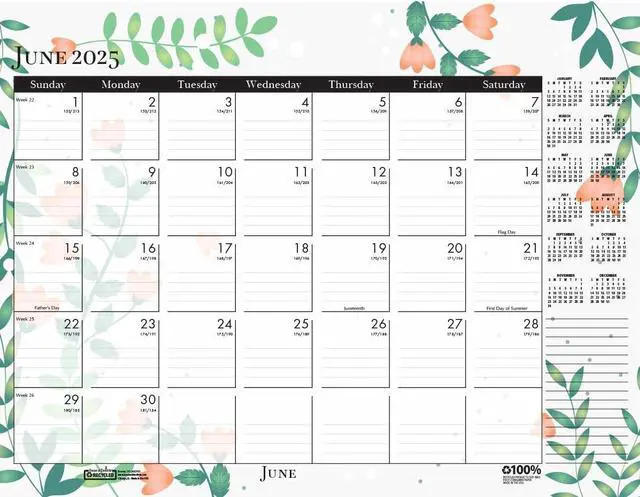 Alt view image 6 of 7 - House of Doolittle Contempo Desk Pad Calendar 22x17 Wild Flowers 2026