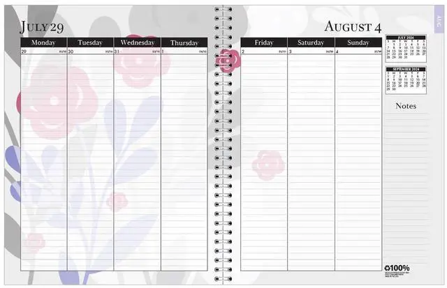 Alt view image 2 of 7 - House of Doolittle Monthly Weekly Planner 9x7 Wild Flowers 2026