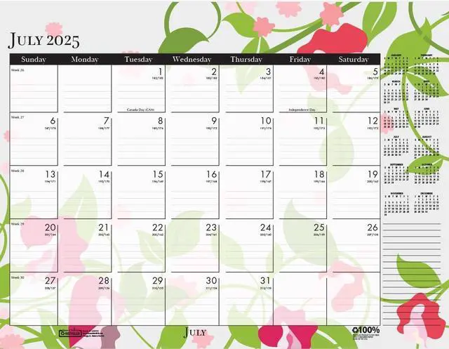 Alt view image 7 of 7 - House of Doolittle Contempo Desk Pad Calendar 22x17 Wild Flowers 2026