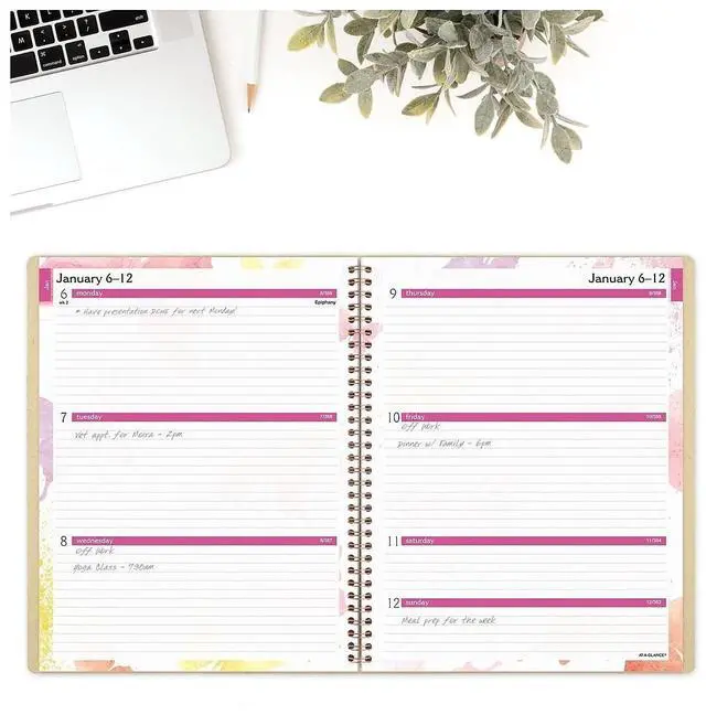 Alt view image 2 of 6 - At-A-Glance Watercolors Weekly/Monthly Planner 11x8.5 Watercolors 2026