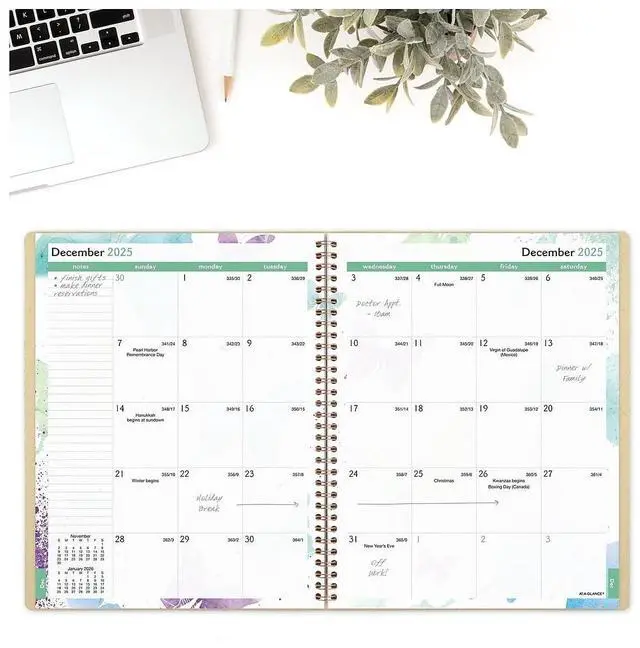 Alt view image 3 of 6 - At-A-Glance Watercolors Weekly/Monthly Planner 11x8.5 Watercolors 2026