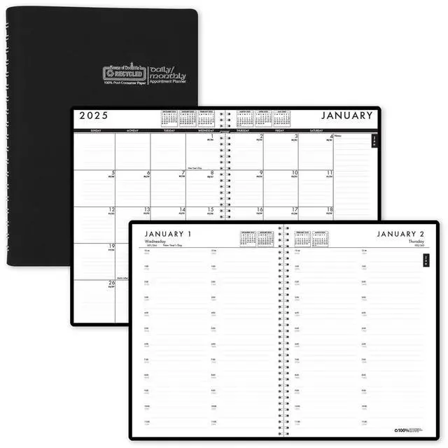Alt view image 6 of 6 - House of Doolittle Recycled 10x7 24/7 Daily/Monthly Planner Black 2026