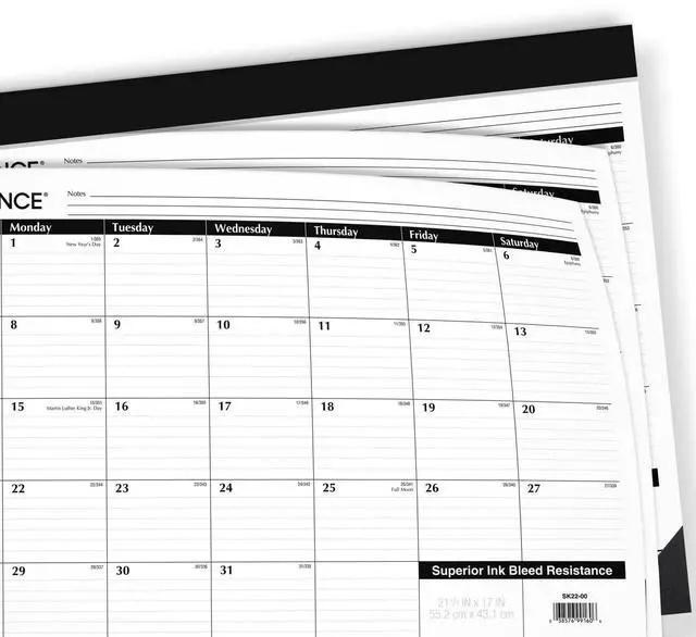 Alt view image 4 of 5 - AT-A-GLANCE® 2026 Monthly Desk Pad Calendar, Standard, 21 3/4" x 17"