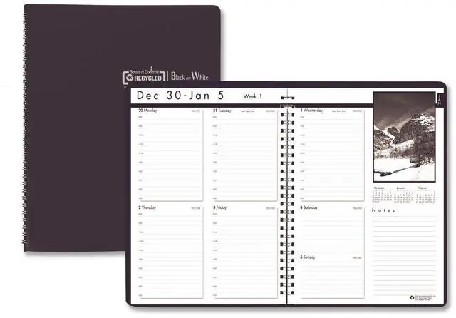 Main image of House of Doolittle Weekly Planner with Black and White Photos 11x8.5 Black 2026
