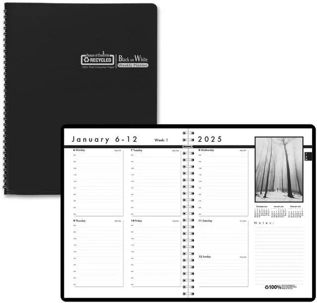 Alt view image 5 of 5 - House of Doolittle Weekly Planner with Black and White Photos 11x8.5 Black 2026