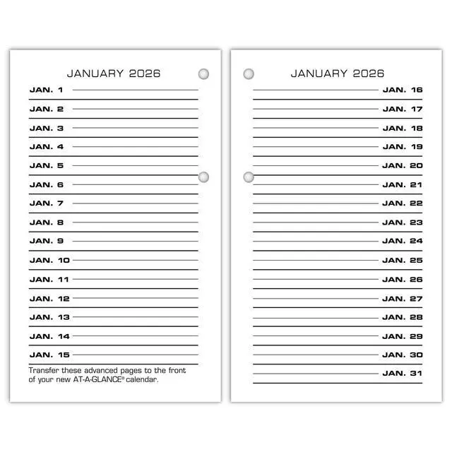 Alt view image 4 of 6 - At-A-Glance Two-Color Desk Calendar Refill 3 1/2 x 6 2026 E01750