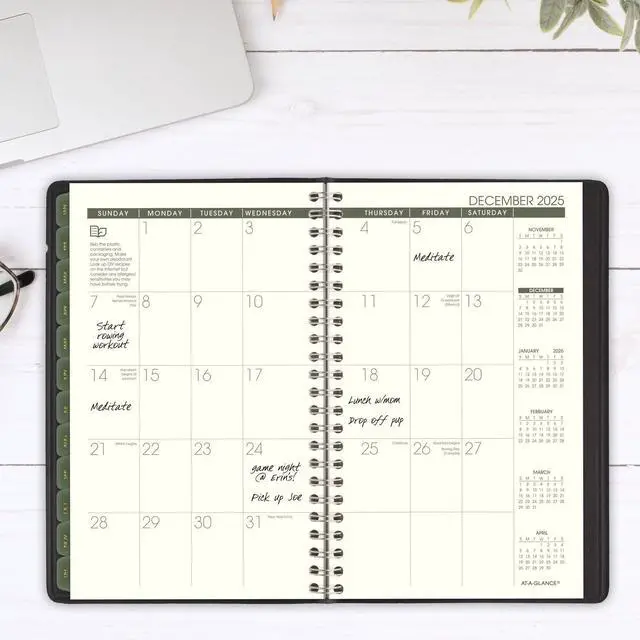 Alt view image 3 of 7 - At-A-Glance Recycled Weekly/Monthly Appointment Book 8x4.88 Black 2026 70100G05