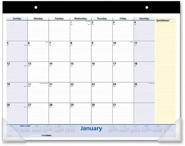 Main image of AT-A-GLANCE® QuickNotes® 2026 Monthly Desk Pad Calendar, Standard, 21 3/4" x 17"