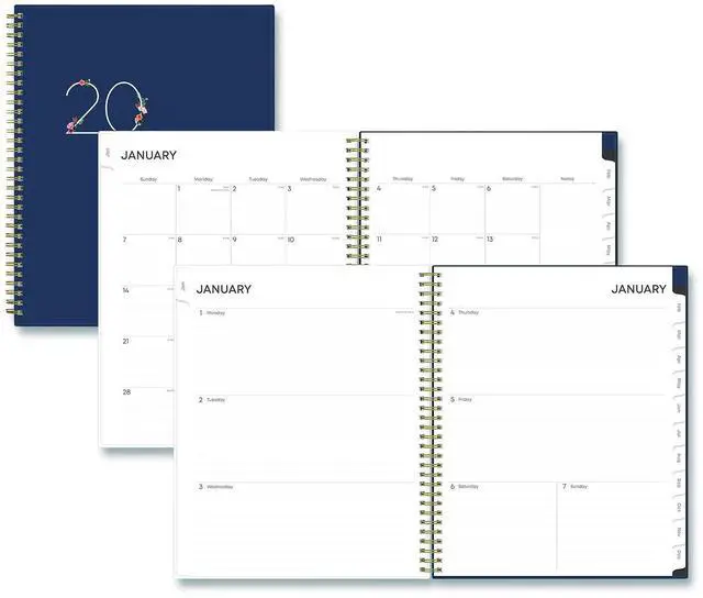 Main image of Blue Sky Ashlyn Weekly/Monthly Planner Floral 11 x 8.5 Navy 2026 BLS143957